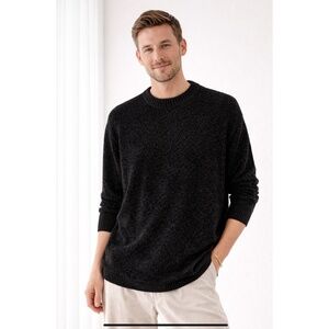 BELLAGIO ITALY CREWNECK SWEATER CHENILLE GRANDPACORE PREPPY VINTAGE BLK MEN XXL